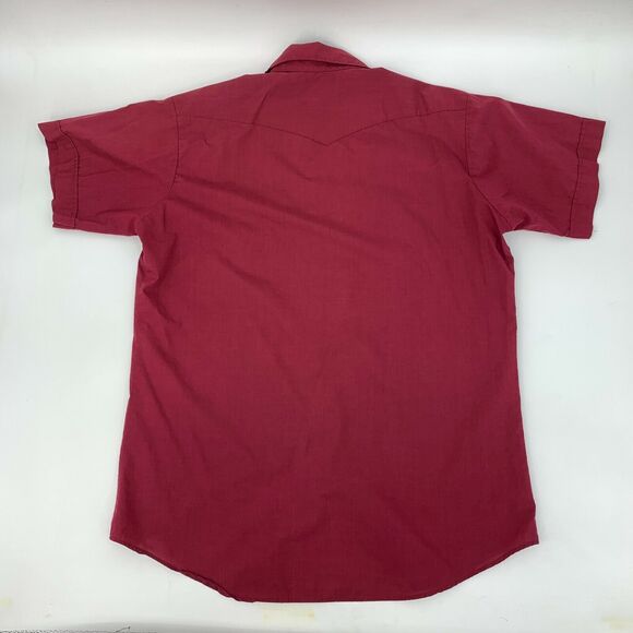 Vintage Panhandle Slim Shirt Mens 18 Red Short Sleeve Pearl Snap Button Western - Picture 3 of 8